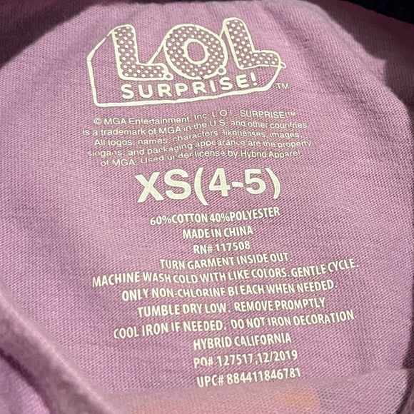 💖 LOL SURPRISE! Girls BFFs 4 EVA Short Sleeve T-Shirt | Size XS (4-5) | Sparkly - Picture 5 of 7